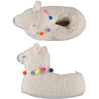 Kinder dieren pantoffels/sloffen alpaca beige maat 31-32