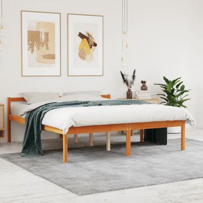 Seniorenbed massief grenenhout wasbruin 160x200 cm