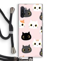 Katten: Samsung Galaxy Note 10 Plus Transparant Hoesje met koord