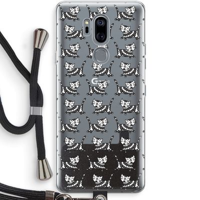 Zwarte poes: LG G7 Thinq Transparant Hoesje met koord