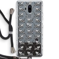 Zwarte poes: LG G7 Thinq Transparant Hoesje met koord