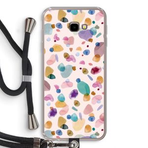 Terrazzo Memphis Pink: Samsung Galaxy J4 Plus Transparant Hoesje met koord