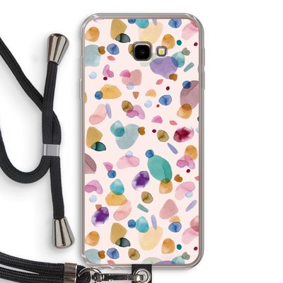 Terrazzo Memphis Pink: Samsung Galaxy J4 Plus Transparant Hoesje met koord