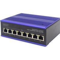 ASSMANN Electronic DN-650108 netwerk-switch Fast Ethernet (10/100) Power over Ethernet (PoE) Zwart, Blauw - thumbnail