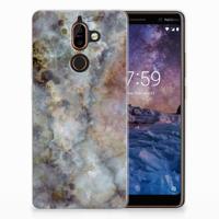 Nokia 7 Plus | TPU | Siliconen hoesje | Marmer Grijs