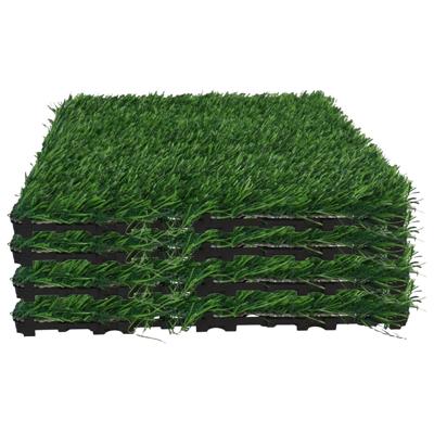 Vlondertegel kunstgras - 4x - groen - kunststof - 30 x 30 cm - tuintegel