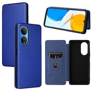 Honor X7 Flip Case - Koolstofvezel - Blauw