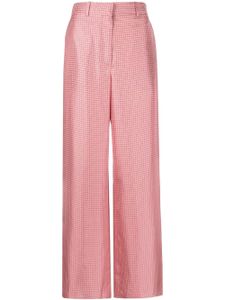 Lanvin pantalon ample en soie à imprimé géométrique - Rose