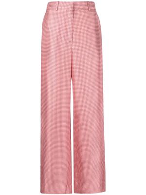 Lanvin pantalon ample en soie à imprimé géométrique - Rose