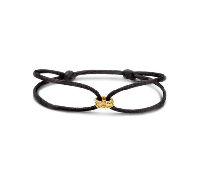 Armband Ringetjes 9 mm satijn-geelgoud 13-26 cm