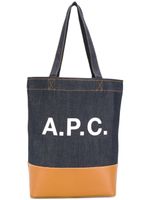 A.P.C. sac cabas en jean à logo imprimé - Bleu - thumbnail