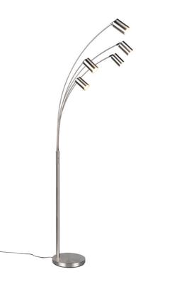Trio 5-lichts vloerlampMarley RVS - 412400507