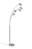 Trio 5-lichts vloerlampMarley RVS - 412400507