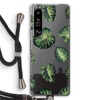 Tropische bladeren: Sony Xperia 1 III Transparant Hoesje met koord