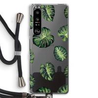 Tropische bladeren: Sony Xperia 1 III Transparant Hoesje met koord