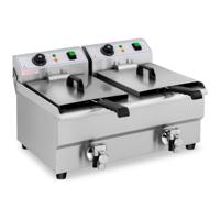 Elektro-Friteuse - 2 x 10 Liter - Aftapkraan - 230 V