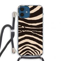 Arizona Zebra: iPhone 12 mini Transparant Hoesje met koord