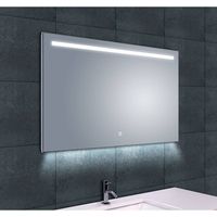 Ambi+ Condensvrije Spiegel 100X60 cm Met Dimbare Led Verlichting Aqua Splash