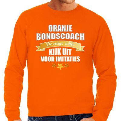 Grote maten oranje sweater / trui Holland /Nederland supporter de enige echte bondscoach EK/WK heren Grote maten oranje sweater / trui Holland /Nederland supporter de enige echte bondscoach EK/WK heren