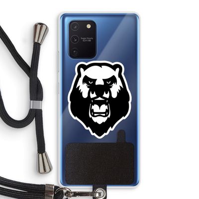 Angry Bear (white): Samsung Galaxy Note 10 Lite Transparant Hoesje met koord
