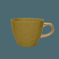 Good Morning kopje Koffie Ø8 cm - Amber Groen (set van 4)