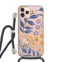 Flowers with blue leaves: iPhone 11 Pro Transparant Hoesje met koord