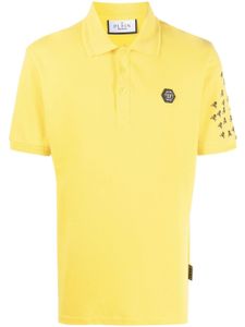 Philipp Plein polo Skull and Bones en coton - Jaune