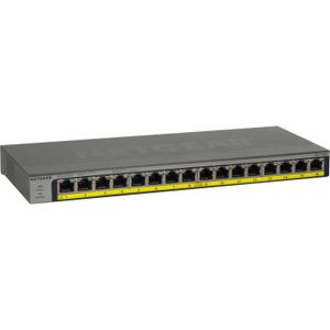 NETGEAR GS116LP Unmanaged Gigabit Ethernet (10/100/1000) Power over Ethernet (PoE) Zwart