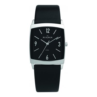 Horlogeband Skagen 691LSLB Leder Zwart 23mm
