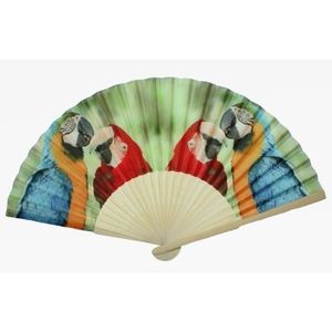 Zomerse waaier met papegaaien