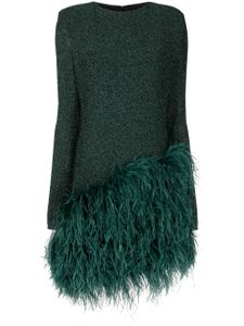 LAPOINTE robe courte à détail de plumes - Vert