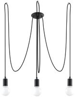 Sollux Hanglamp Edison 3 lichts E27 zwart - thumbnail