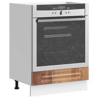 Ovenkast Kalmar bewerkt hout oud houtkleurig
