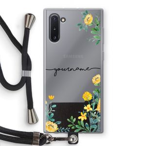 Gele bloemen: Samsung Galaxy Note 10 Transparant Hoesje met koord