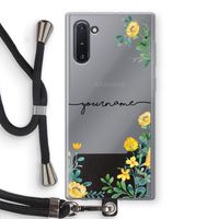 Gele bloemen: Samsung Galaxy Note 10 Transparant Hoesje met koord