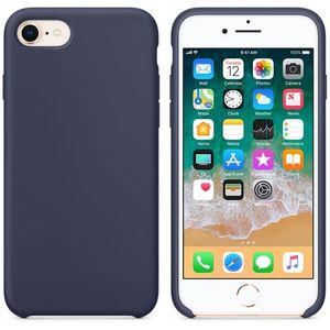 Hoogwaardige Silicone Case / Cover / Hoes voor iPhone 8 / 7 Donkerblauw (Midnight Blue)