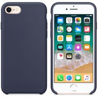 Hoogwaardige Silicone Case / Cover / Hoes voor iPhone 8 / 7 Donkerblauw (Midnight Blue)