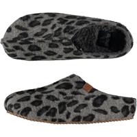 Apollo Dames instap slippers/pantoffels - luipaard print - grijs - maat 37-38