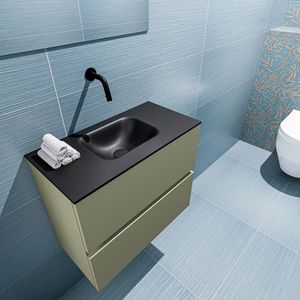 Mondiaz Ada 60cm toiletmeubel army met wastafel urban midden zonder kraangat