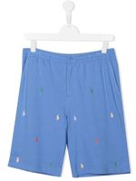 Ralph Lauren Kids short à logo brodé - Bleu - thumbnail