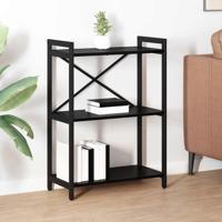 Boekenkast Zwart eiken 60 x 30 x 83 cm Bewerkt hout