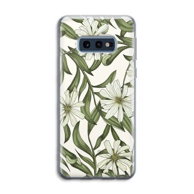 Wit bloemenpatroon: Samsung Galaxy S10e Transparant Hoesje