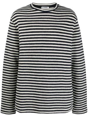Jil Sander pull en laine à rayures - Blanc
