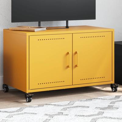 Tv-meubel 68x39x43,5 cm koudgewalst staal mosterdgeel