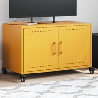 Tv-meubel 68x39x43,5 cm koudgewalst staal mosterdgeel