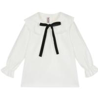 Phi creme blouse met velours strikje