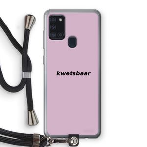 kwetsbaar: Samsung Galaxy A21s Transparant Hoesje met koord