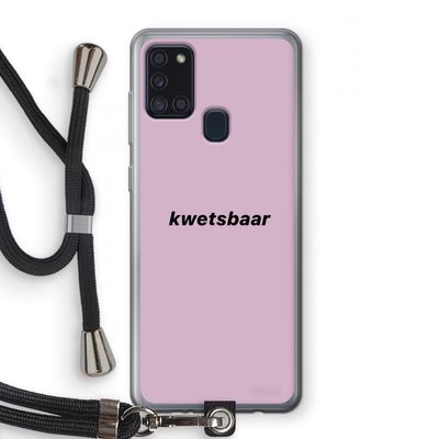 kwetsbaar: Samsung Galaxy A21s Transparant Hoesje met koord