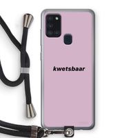kwetsbaar: Samsung Galaxy A21s Transparant Hoesje met koord