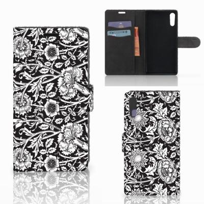 Sony Xperia XZ | Sony Xperia XZs Hoesje Black Flowers Sony Xperia XZ | Sony Xperia XZs Hoesje Black Flowers